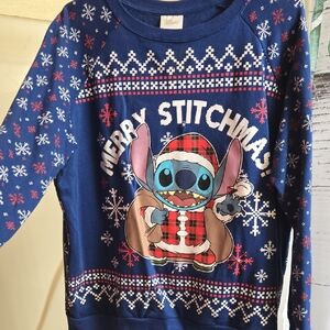 Disney Blue Stitch Christmas Sweatshirt